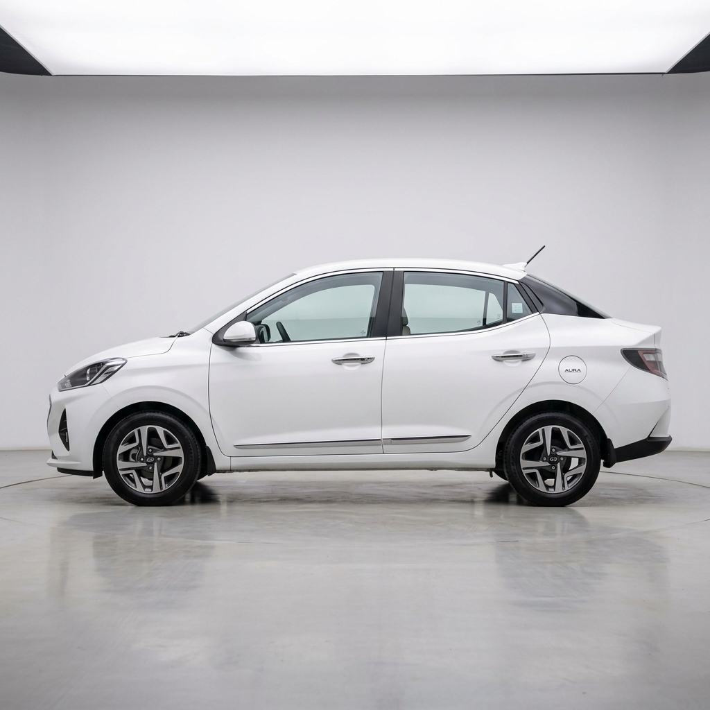 Hyundai Aura White Sedan taxi Kutch